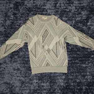 London Fog Men's Crewneck Sweater - Sage and Cream
